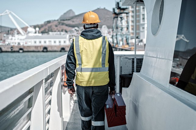 seafarer with toolbox