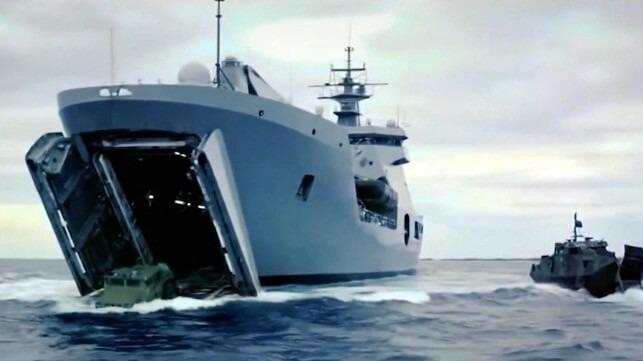 The Navy has selected a Damen design for the future LSM, to be build under a VCM contract model (Damen illustration)