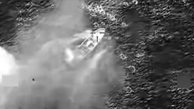 Aftermath of a drug boat strike, February 2026 (Southern Command)