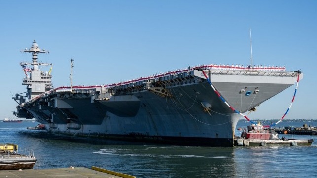 USS Gerald R Ford returning to Virginia