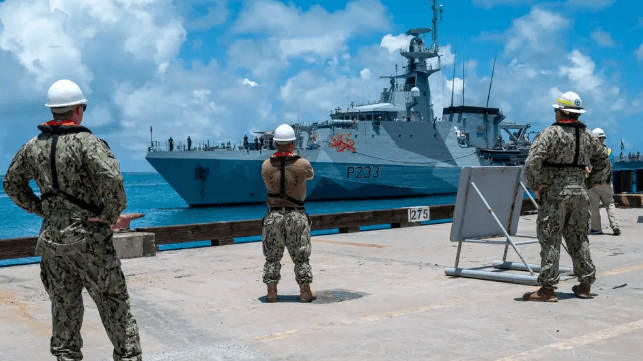 The Royal Navy patrol ship HMS Tamar calls Diego Garcia (U.S. Navy file image)