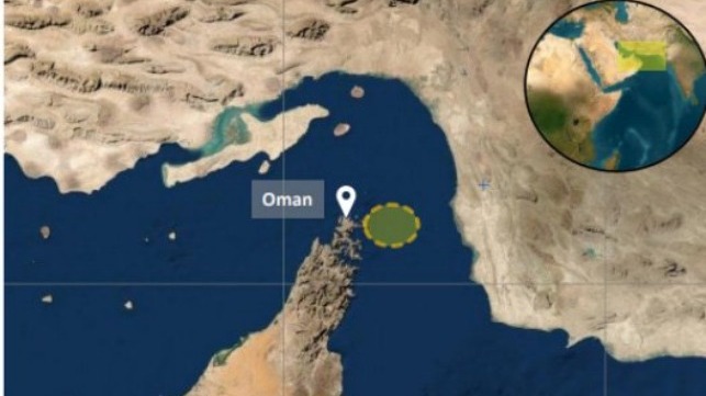 Strait of Hormuz Oman tanker attack location