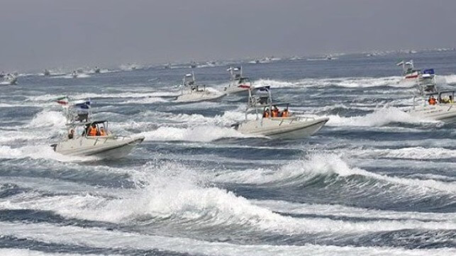 Iranian IRGC attack boats in the Strait of Hormuz, prior to the war and the U.S. effort to destroy Iran's boat flotilla (Mehr file image)