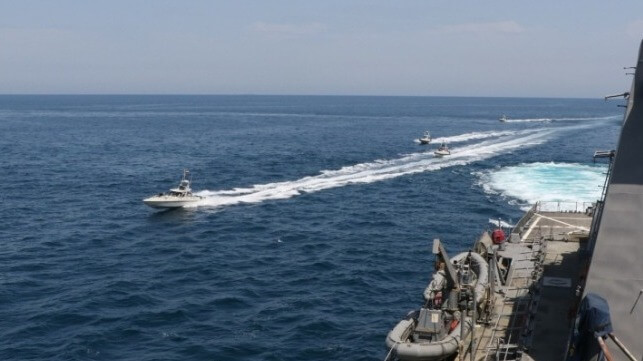 IRGC attack speedboats in the Strait of Hormuz (USN file image)