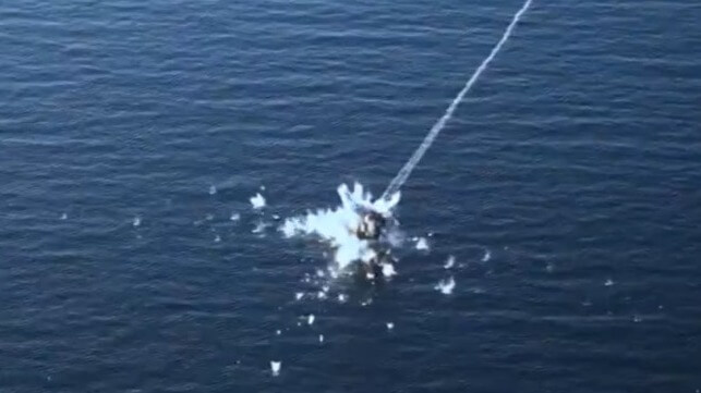 An IRGCN missile strike on a boat target, Nov. 2025 (IRGCN)