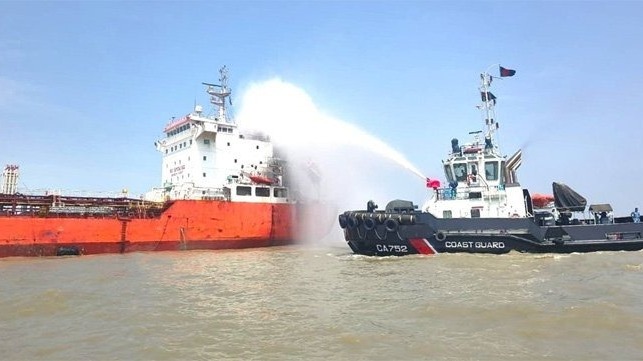 tanker fire off Bangladesh
