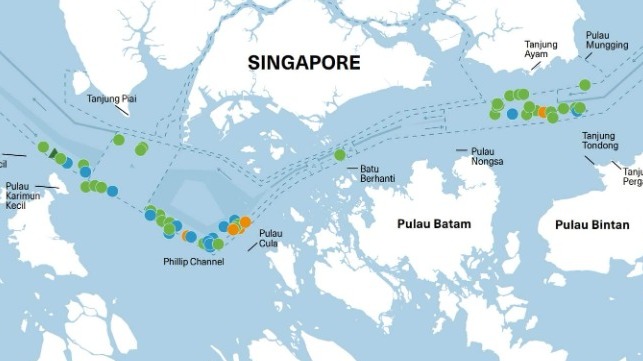 High activity areas for piracy in the Phillip Channel, Strait of Malacca and Singapore Strait (ReCAAP file image)