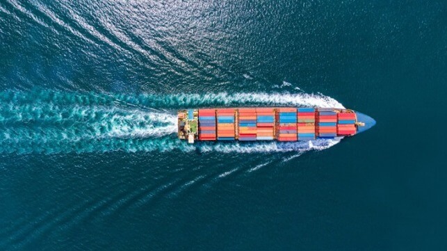 containership at sea