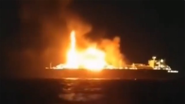 LNG tanker fire