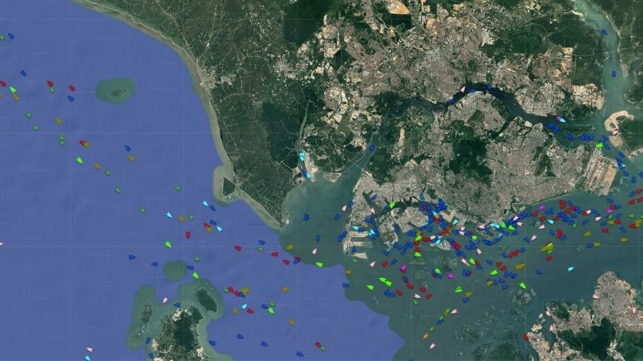 Another busy day in the Singapore Straits, April 13 (Pole Star Global)
