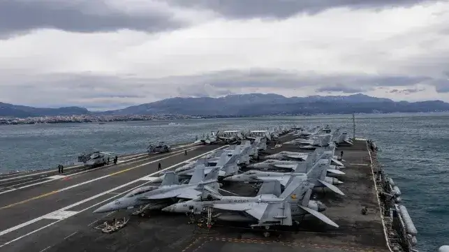 USS Gerald R. Ford departs Split, Croatia after repairs, April 2, 2026 (USN)
